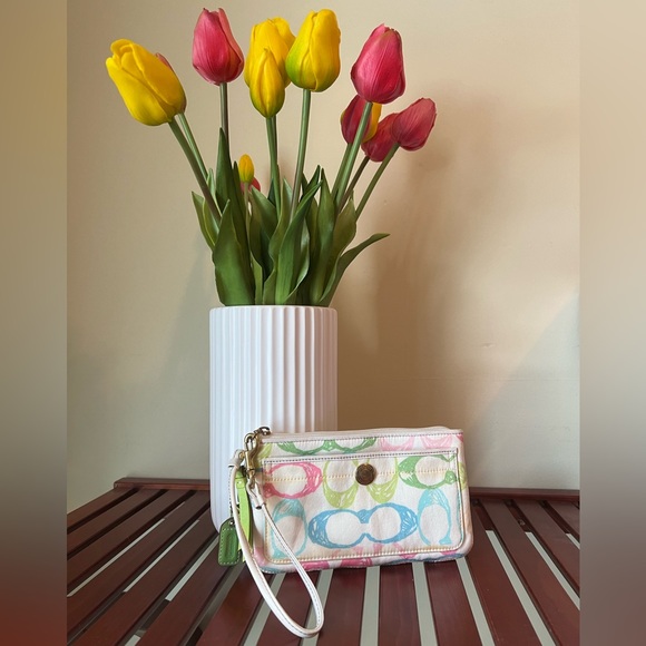 Coach Handbags - VINTAGE Colorful Coach Wristlet